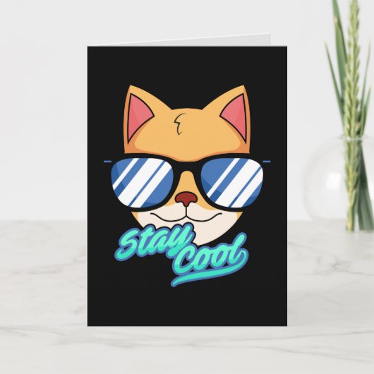 COOL KIND CAT BIRTHDAY KINDER WENSKAARTEN KAART (Voorkant)