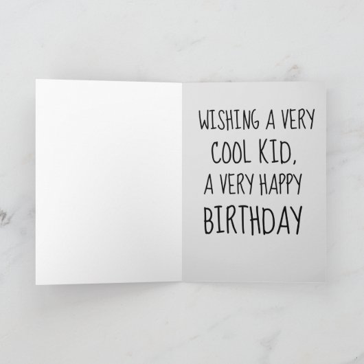 COOL KIND CAT BIRTHDAY KINDER WENSKAARTEN KAART (Binnen)