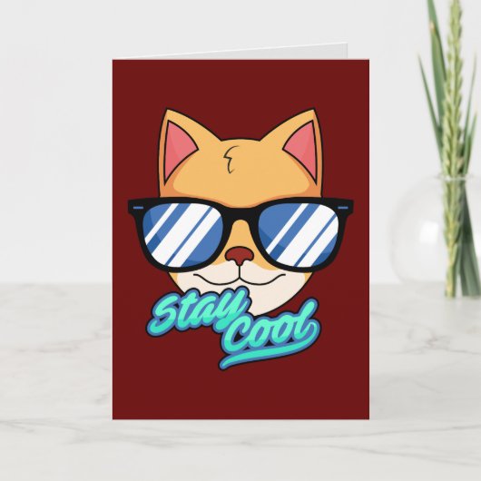 COOL KIND CAT BIRTHDAY KINDER WENSKAARTEN KAART (Voorkant)