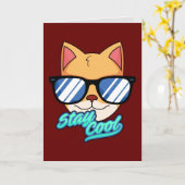 COOL KIND CAT BIRTHDAY KINDER WENSKAARTEN KAART (Gele Bloem)