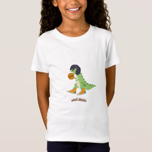 Cool Kinder Basketball Dinosaur T-shirt (Voorkant)