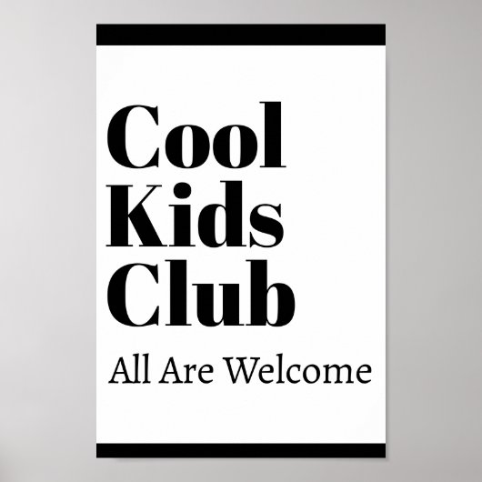 Cool Kinder Club Eenvoudige Stijlvolle Moderne Sch Poster (Voorkant)