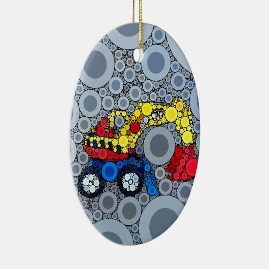 Cool Kinder Construction Truck Excavator Digger Keramisch Ornament (Rechts)