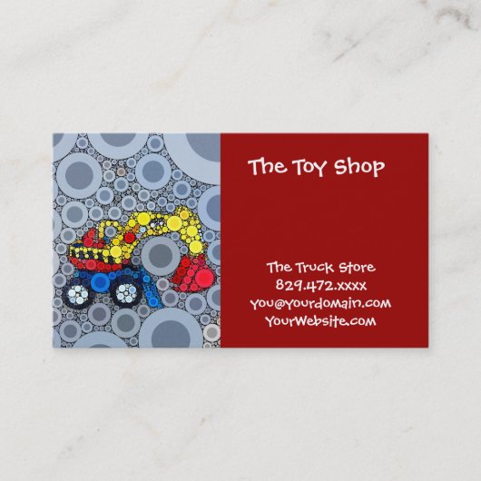 Cool Kinder Construction Truck Excavator Digger Visitekaartje (Voorkant)