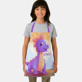 Cool kinder dinosaurus naam toevoegen schort (Insitu)