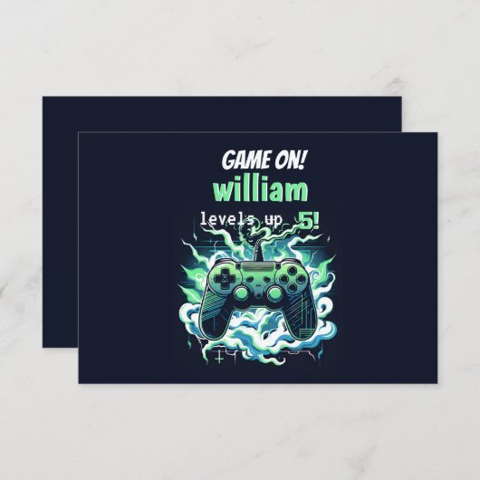 Cool kinder Gaming Level Up 5th Birthday Bedankkaart (Voorkant / Achterkant)