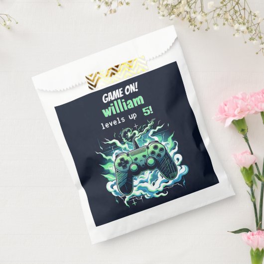 Cool kinder Gaming Level Up 5th Birthday Bedankzakje (Gezegeld)