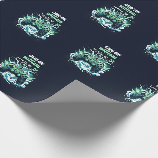 Cool kinder Gaming Level Up 5th Birthday Cadeaupapier (Hoek)