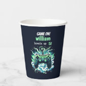 Cool kinder Gaming Level Up 5th Birthday Papieren Bekers (Achterkant)