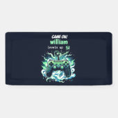 Cool kinder Gaming Level Up 5th Birthday Spandoek (Horizontaal)