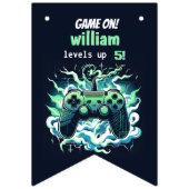 Cool kinder Gaming Level Up 5th Birthday Vlaggetjes (Tweede vlag)