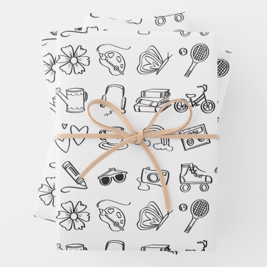 Cool Kinder Kleurboek Verjaardagsfeestpapier Inpakpapier Vel (In situ)