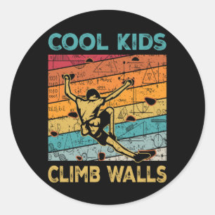 Cool Kinder klimwanden Extreme Sport Rock klimmen Ronde Sticker