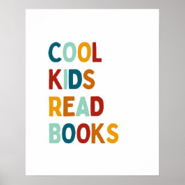 Cool Kinder Lees boeken kleurrijk poster