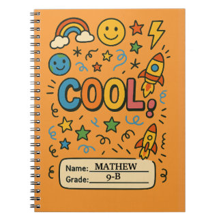 Cool Kinder Notitieboek – Gepersonaliseerde naam &