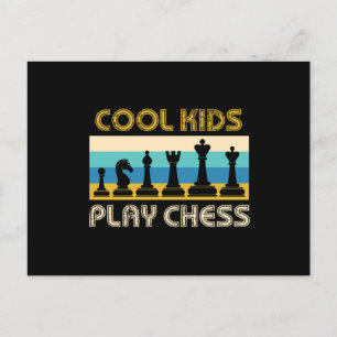 Cool Kinder Play Chess Checkmate Board Stuft Briefkaart