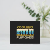 Cool Kinder Play Chess Checkmate Board Stuft Briefkaart (Staand voorkant)