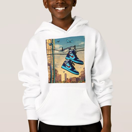 "Cool Kinder: Sneakers Hanging Graphic T-shirt" (Voorkant)