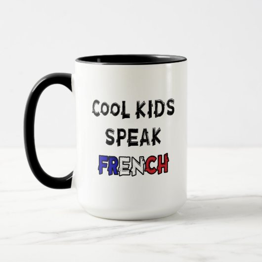 Cool Kinder spreken Frans Grappig Gezegde Mok (Links)