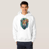 Cool King – Colorful Lion with Shades Design Hoodie (Voorkant volledig)