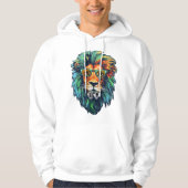 Cool King – Colorful Lion with Shades Design Hoodie (Voorkant)