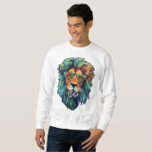 Cool King – Colorful Lion with Shades Design Trui (Voorkant volledig)