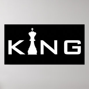 Cool King Typography Chess Player Poster