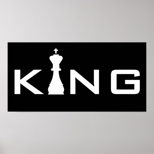 Cool King Typography Chess Player Poster (Voorkant)