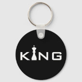 Cool King Typography Chess Player Sleutelhanger (Voorkant)