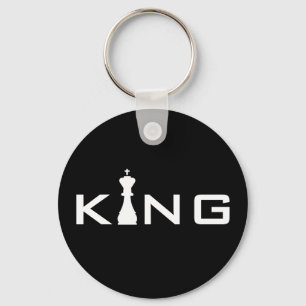Cool King Typography Chess Player Sleutelhanger