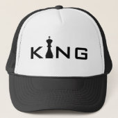 Cool King Typography Chess Player Trucker Pet (Voorkant)