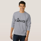 Cool King Typography Chess Player Trui (Voorkant volledig)