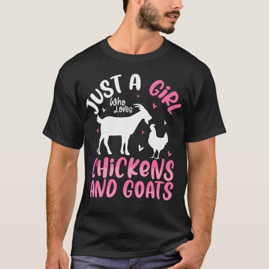 Cool Kippen Geit Meisjes Dwerg T-shirt (Voorkant)