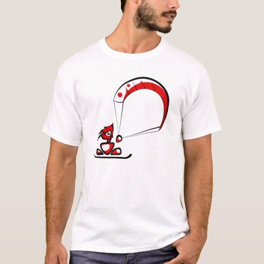 Cool kitesurf cartoon kerel. t-shirt (Voorkant)
