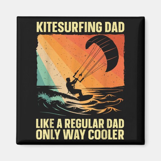 Cool Kitesurfen Kunst voor Vader Mannen Kiteboarde Magneet (Voorkant)