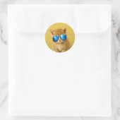 Cool Kitten in zonnebrillen Ronde Sticker (Tas)