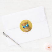 Cool Kitten in zonnebrillen Ronde Sticker (Envelop)