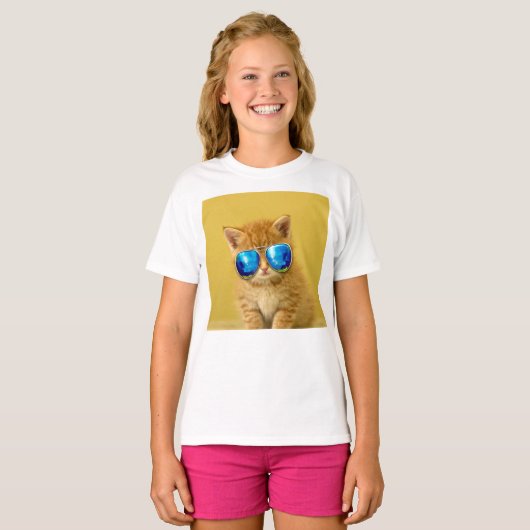 Cool Kitten in zonnebrillen T-shirt (Voorkant volledig)