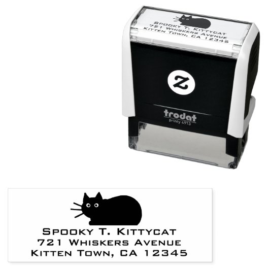 Cool Kitty Cat retouradres Zelfinktstempel Zelfinktende Stempel (In situ)