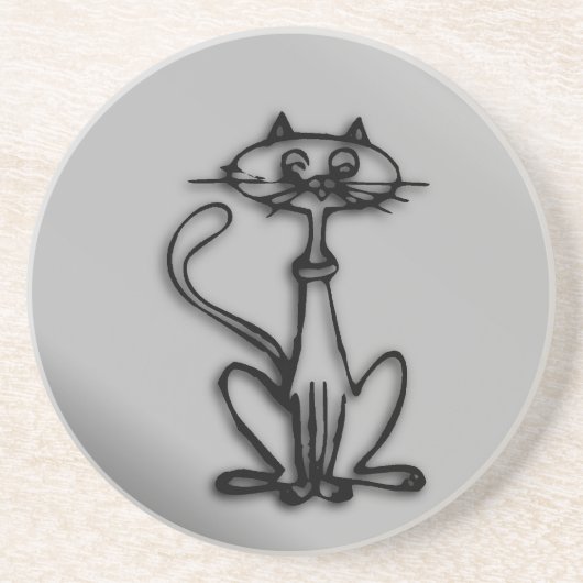 Cool Kitty Cat Zandsteen Onderzetter (Voorkant)