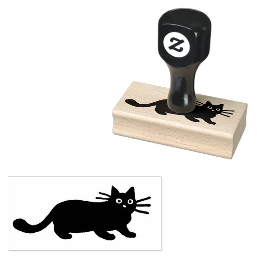 Cool Kitty Cat | Zwarte kat Rubber Stamp Rubberstempel (Gestempeld)