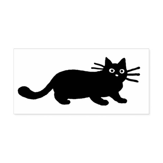 Cool Kitty Cat | Zwarte kat Rubber Stamp Rubberstempel (Afrduk)