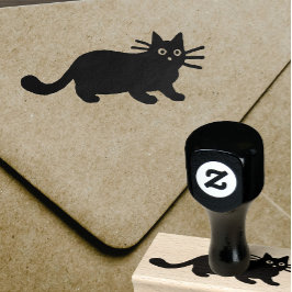 Cool Kitty Cat | Zwarte kat Rubber Stamp Rubberstempel
