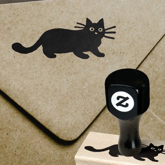 Cool Kitty Cat | Zwarte kat Rubber Stamp Rubberstempel