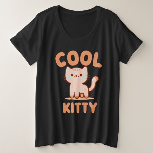 Cool Kitty Grote Maat T-shirt (Design voorkant)