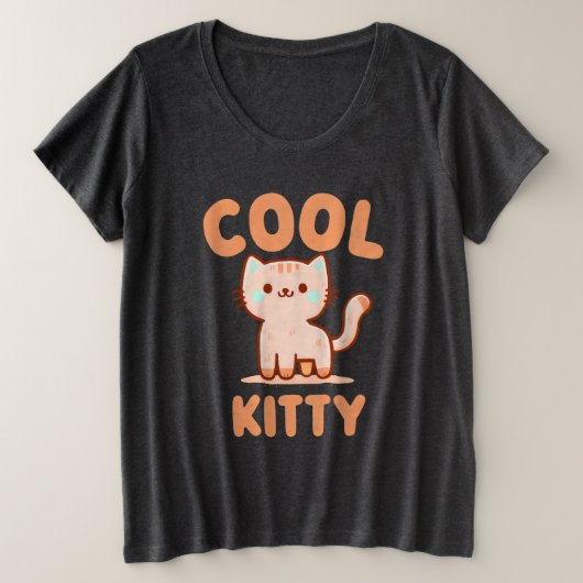 Cool Kitty Grote Maat T-shirt (Design voorkant)