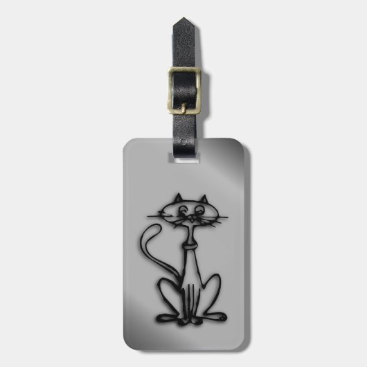 Cool Kitty Kat Bagagelabel (Voorkant verticaal)