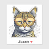 Cool Kitty Kat met Bril Sticker (Vel)