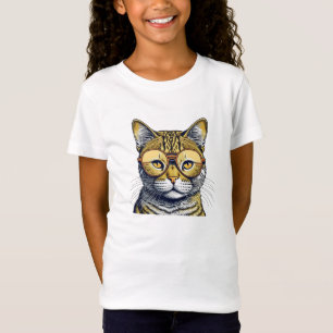Cool Kitty Kat met Bril T-shirt