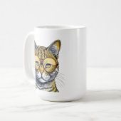 Cool Kitty Kat met een Gepersonaliseerde Bril Koffiemok (Voorkant links)